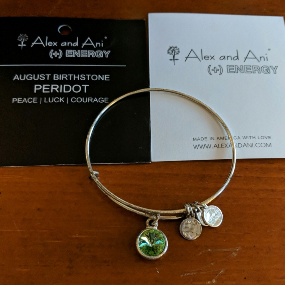 Alex & Ani Energy Bracelet with Peridot Birthstone